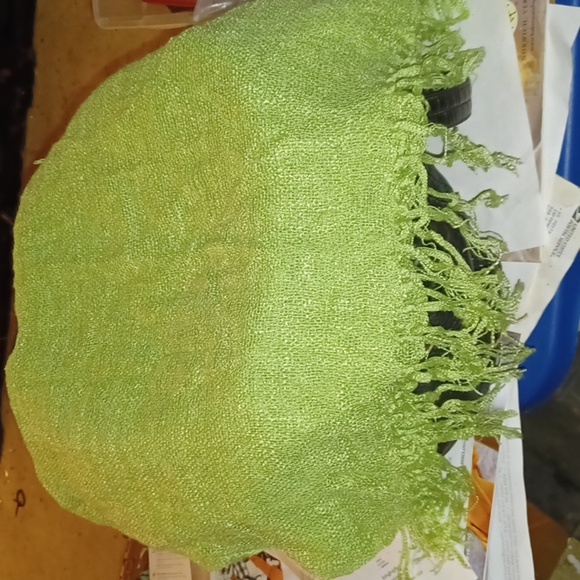 Long Beautiful Lime Green Scarf/Wrap - Picture 3 of 5